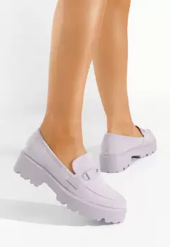 Mocasini cu talpa groasa Isaura lila imagine