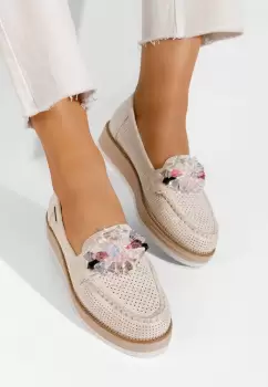 Mocasini cu talpa groasa Veiga V2 argintii imagine