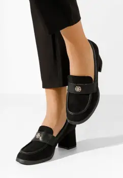 Mocasini cu toc Jonsia V2 negri imagine