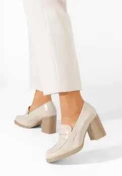 Mocasini cu toc Odesia V4 bej imagine