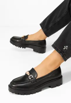 Mocasini dama Aelle negri imagine