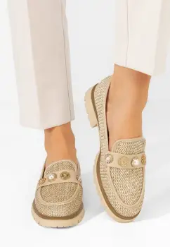 Mocasini dama Angella bej imagine