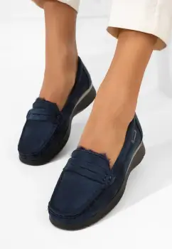 Mocasini dama cu platforma Hazelia navy imagine