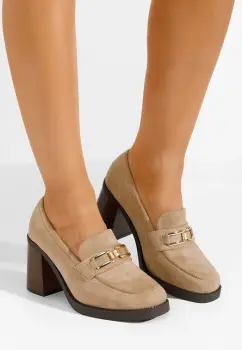 Mocasini dama cu toc Akera kaki imagine