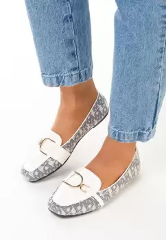 Mocasini dama eleganti Galia albi imagine