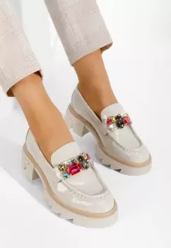 Mocasini dama eleganti Karisa bej imagine