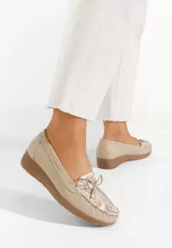 Mocasini dama Eneida bej imagine