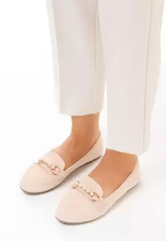 Mocasini dama Guidi bej imagine
