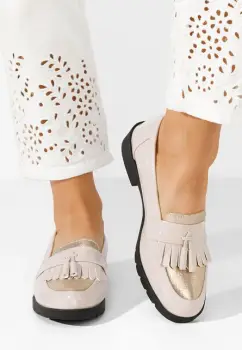 Mocasini dama lacuiti Luciara bej imagine