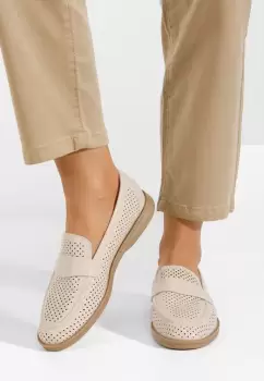 Mocasini dama Morvana bej imagine