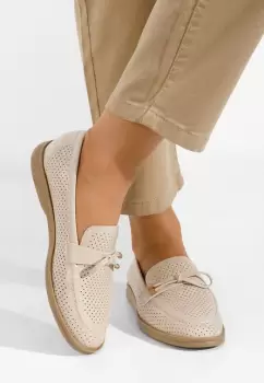 Mocasini dama Morvana V3 bej imagine