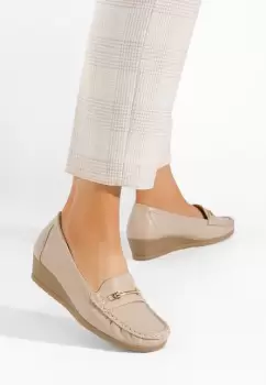 Mocasini dama Norasea bej imagine