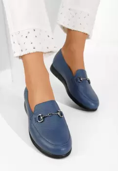 Mocasini dama piele Elvia B navy imagine