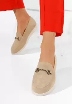 Mocasini dama piele Elvia B V2 bej imagine