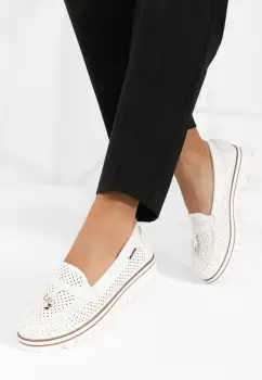 Mocasini de vara dama Manise V4 albi imagine