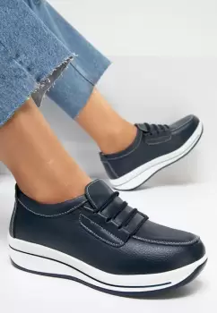 Mocasini piele naturala Kewanna V1 Navy imagine