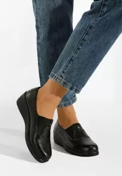 Pantofi casual cu platforma negri Liniara imagine