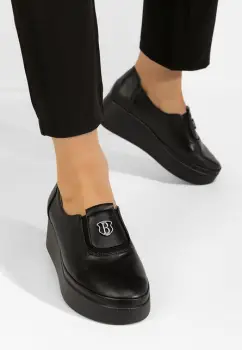 Pantofi casual cu platforma Shenika negri imagine