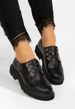 Pantofi casual dama Cliford negri imagine