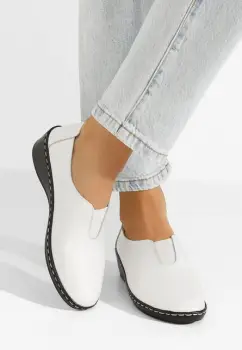 Pantofi casual dama Emille albi imagine