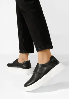 Pantofi casual dama piele Kally negri imagine