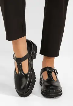 Pantofi casual dama Pietrina negri imagine