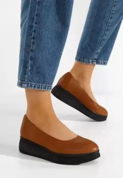 Pantofi cu platforma Cantoria camel imagine