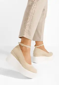 Pantofi cu platforma Leanora bej imagine