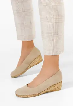 Pantofi cu platforma Sonia bej imagine