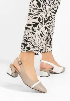 Pantofi cu toc gros Abenysa bej imagine