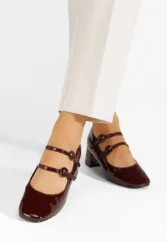 Pantofi cu toc gros Anitra grena imagine