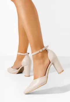 Pantofi cu toc gros Asteria negri imagine