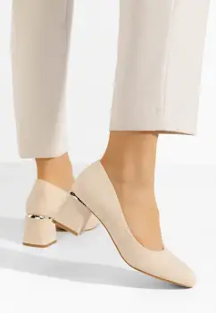 Pantofi cu toc gros Cabrilla V4 bej imagine