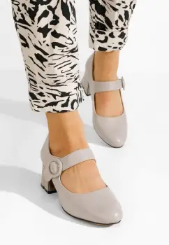 Pantofi cu toc gros Celena kaki imagine