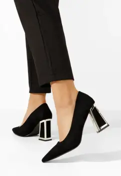 Pantofi cu toc gros Cizella V2 negri imagine