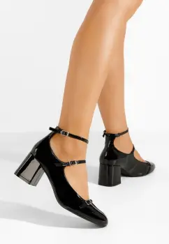 Pantofi cu toc gros Demara negri imagine