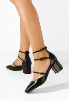 Pantofi cu toc gros Demara V2 negri imagine