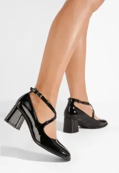 Pantofi cu toc gros Enoida negri imagine