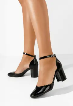 Pantofi cu toc gros Fadivia negri imagine