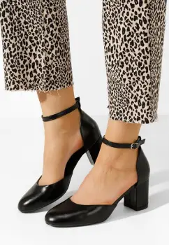 Pantofi cu toc gros Fadivia V2 negri imagine