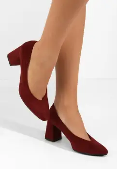 Pantofi cu toc gros Franceska grena imagine