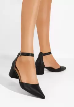 Pantofi cu toc gros Jade negri imagine