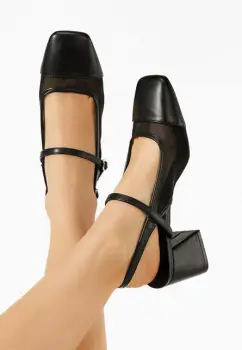 Pantofi cu toc gros Jalia negre imagine