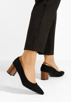 Pantofi cu toc gros Kiori V2 negri imagine