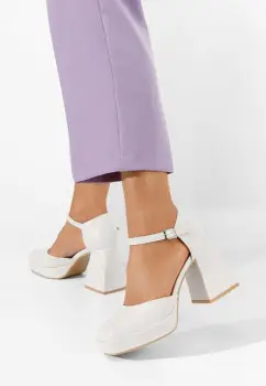 Pantofi cu toc gros Monsa negri imagine