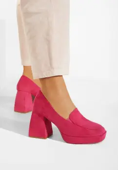 Pantofi cu toc gros roz Hoya imagine