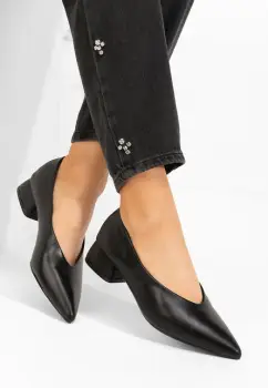 Pantofi cu toc gros Sarilia negri imagine