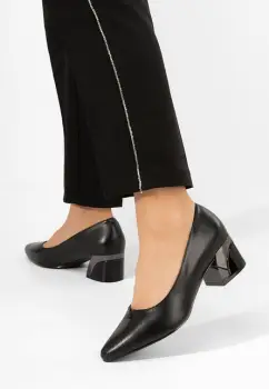 Pantofi cu toc gros Seraysa negri imagine