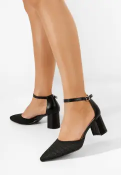 Pantofi cu toc gros Silvena B fucsia imagine