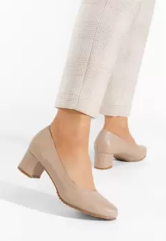 Pantofi cu toc gros Zinia kaki imagine